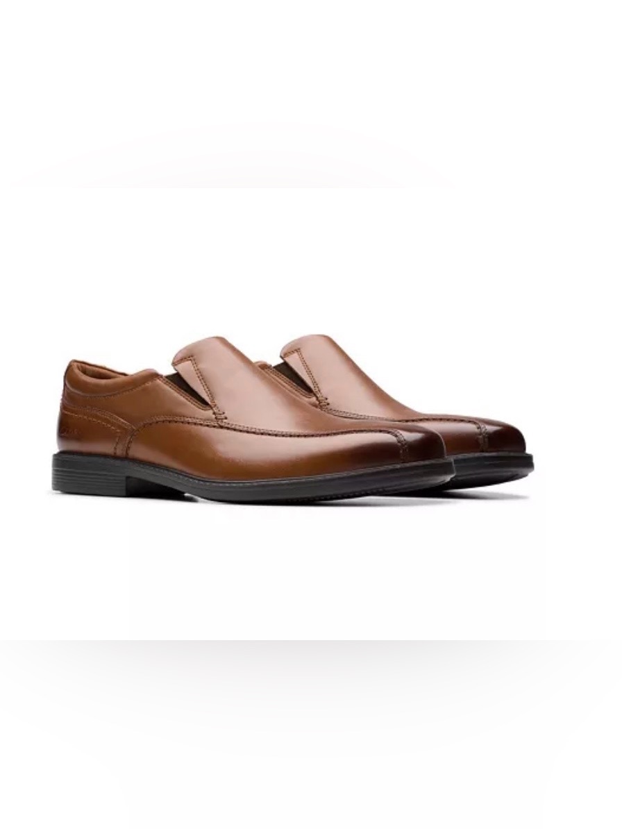 Clarks Men's Brown Slip-On Leather Loafers Size 7